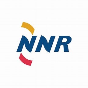 NNR Global Logistics Logo - Blue letters with red and yellow lines near first N